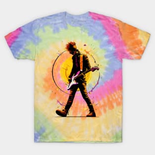 punk rock guitar player graffiti art T-Shirt